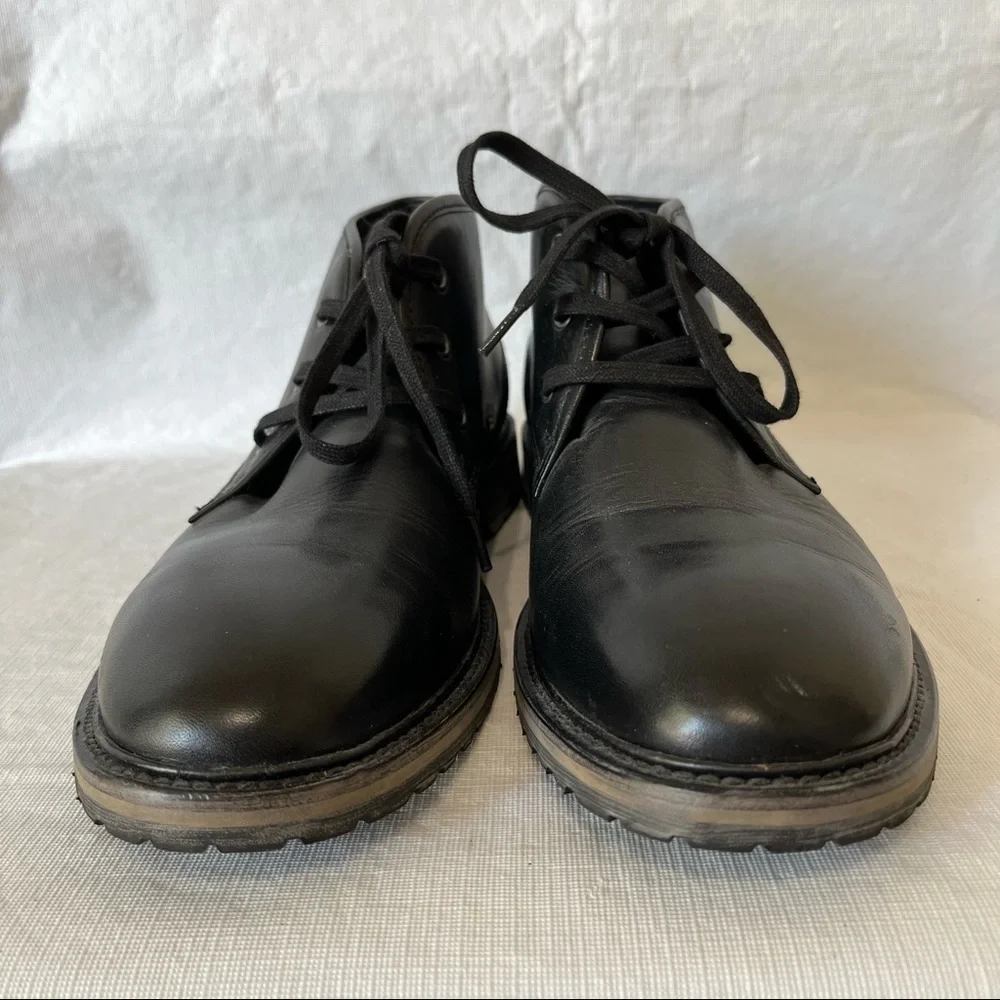 Andrew Marc Black Leather Chukka Boots